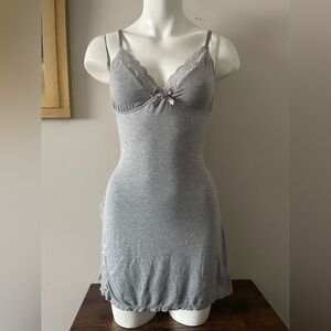 Gray Lace Trim Chemise